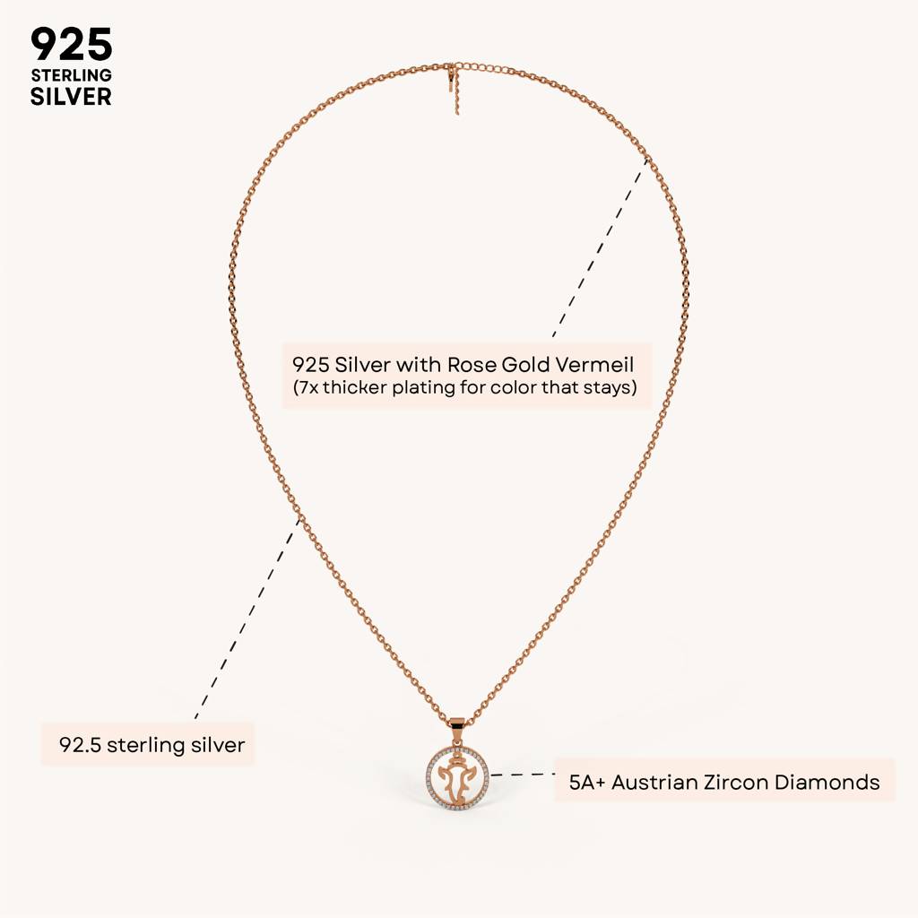 Ganpati Circle Necklace In 92.5 Sterling Silver : WH-NK-GP-003-RG