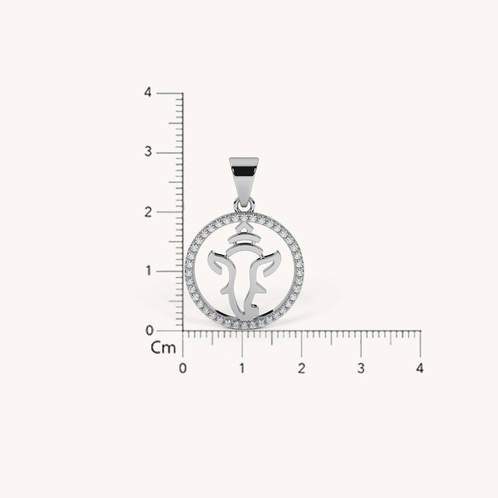 Ganpati Circle Necklace In 92.5 Sterling Silver : WH-NK-GP-003-SL