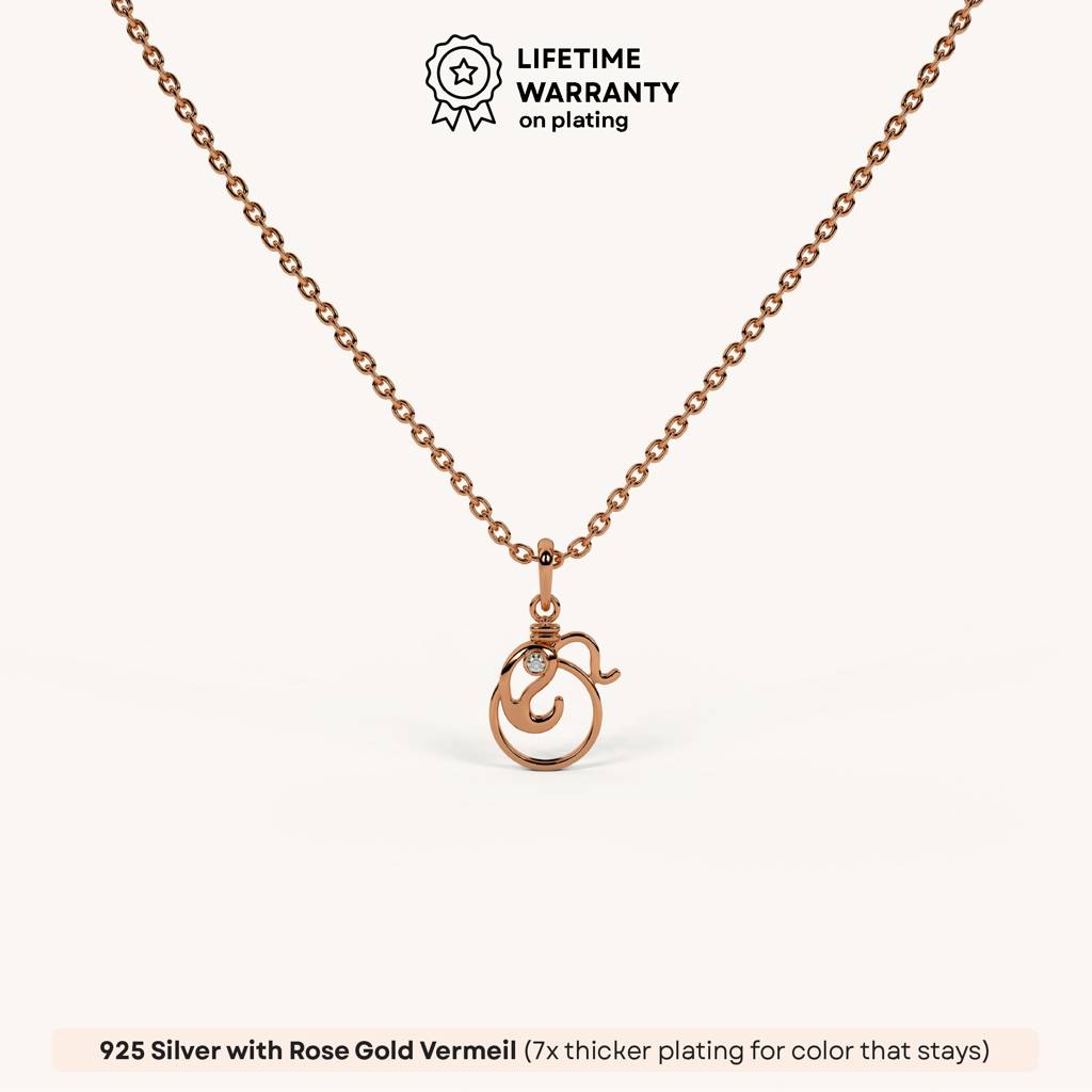 Ganpati Swirl Necklace In 92.5 Sterling Silver : WH-NK-GP-004-RG