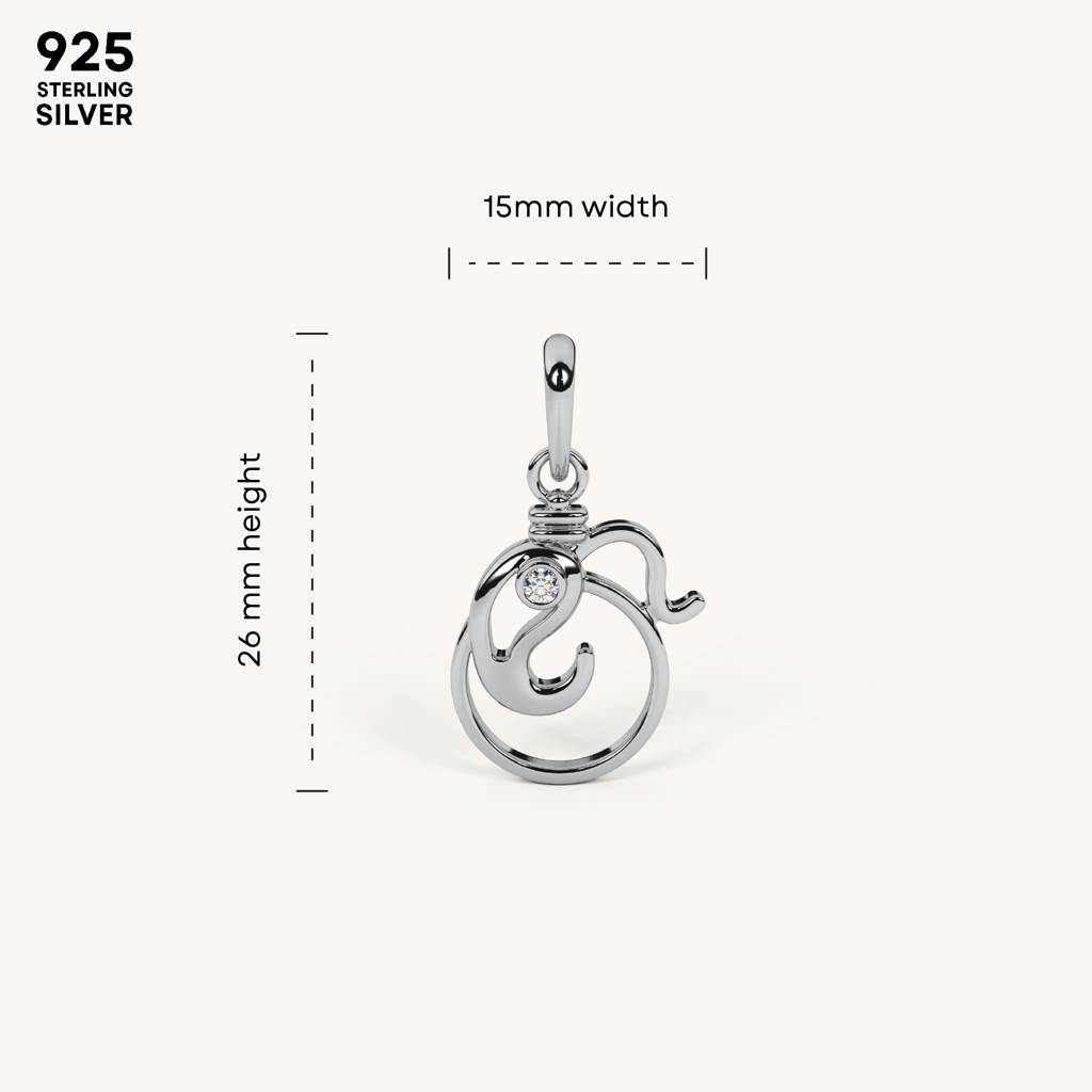 Ganpati Swirl Necklace In 92.5 Sterling Silver : WH-NK-GP-004-SL