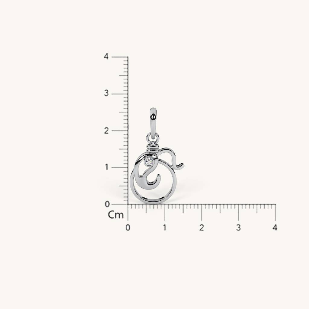 Ganpati Swirl Necklace In 92.5 Sterling Silver : WH-NK-GP-004-SL