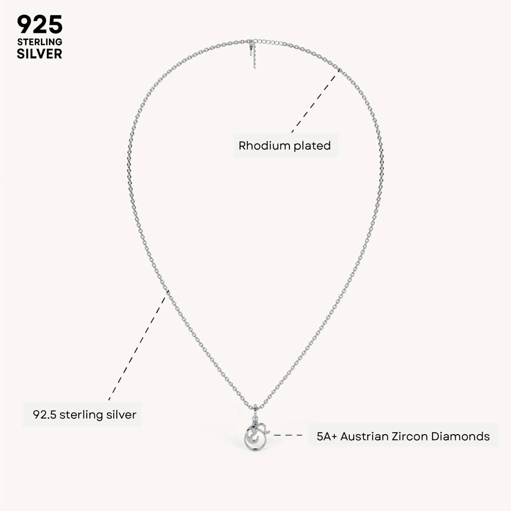 Ganpati Swirl Necklace In 92.5 Sterling Silver : WH-NK-GP-004-SL