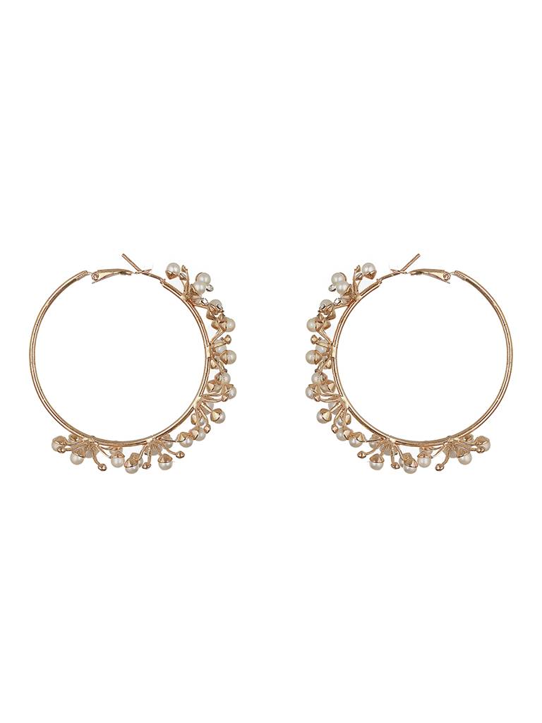 Gold-Toned Classic Hoop Earrings : WJ-JS23-ER0040