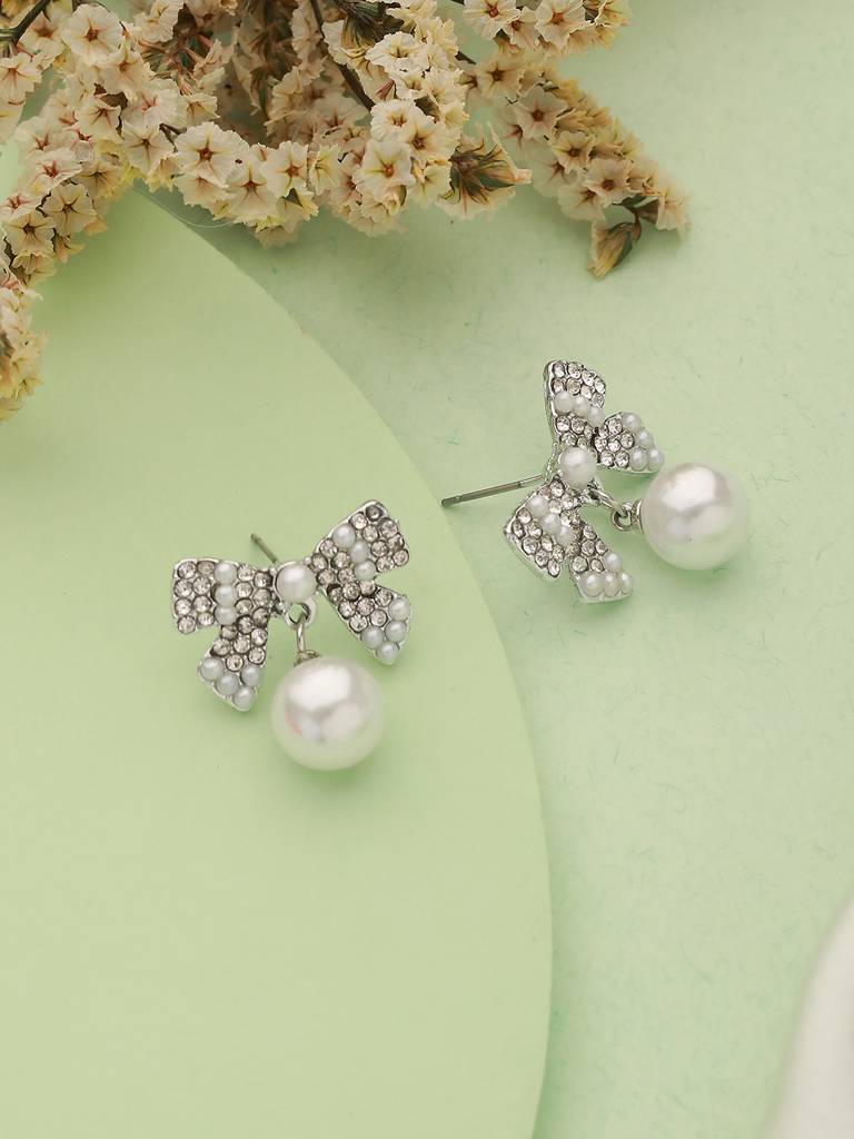 Rhodium-plated Sterling Silver Pave Cubic Zirconia Spiral Twist Drop Earrings Rhodium-plated Sterling Silver Pave Cubic Zirconia Spiral Twist Drop Earrings