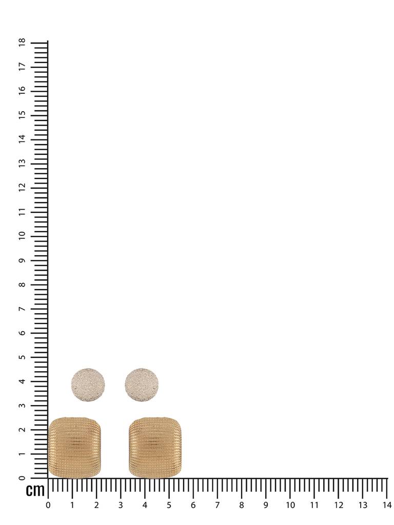 Set Of 2 Gold-Plated Contemporary Studs : WJ-JS24-ER0135