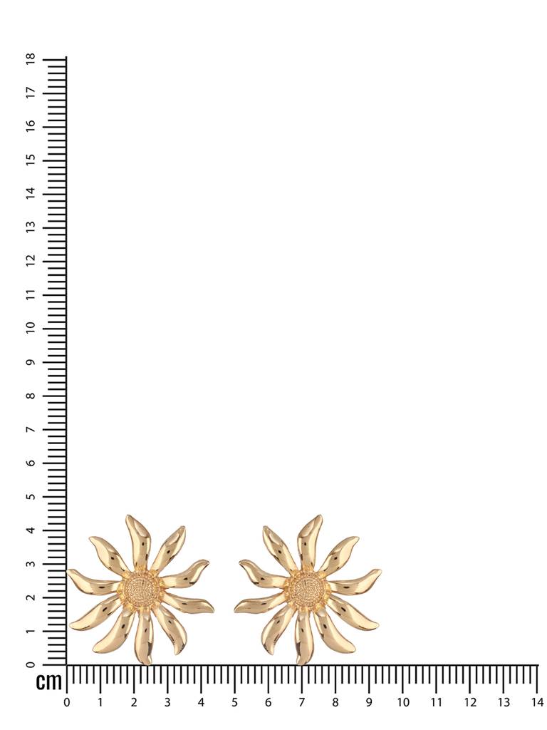 18K Gold Plated Floral Studs : WJ-JS24-ER0142