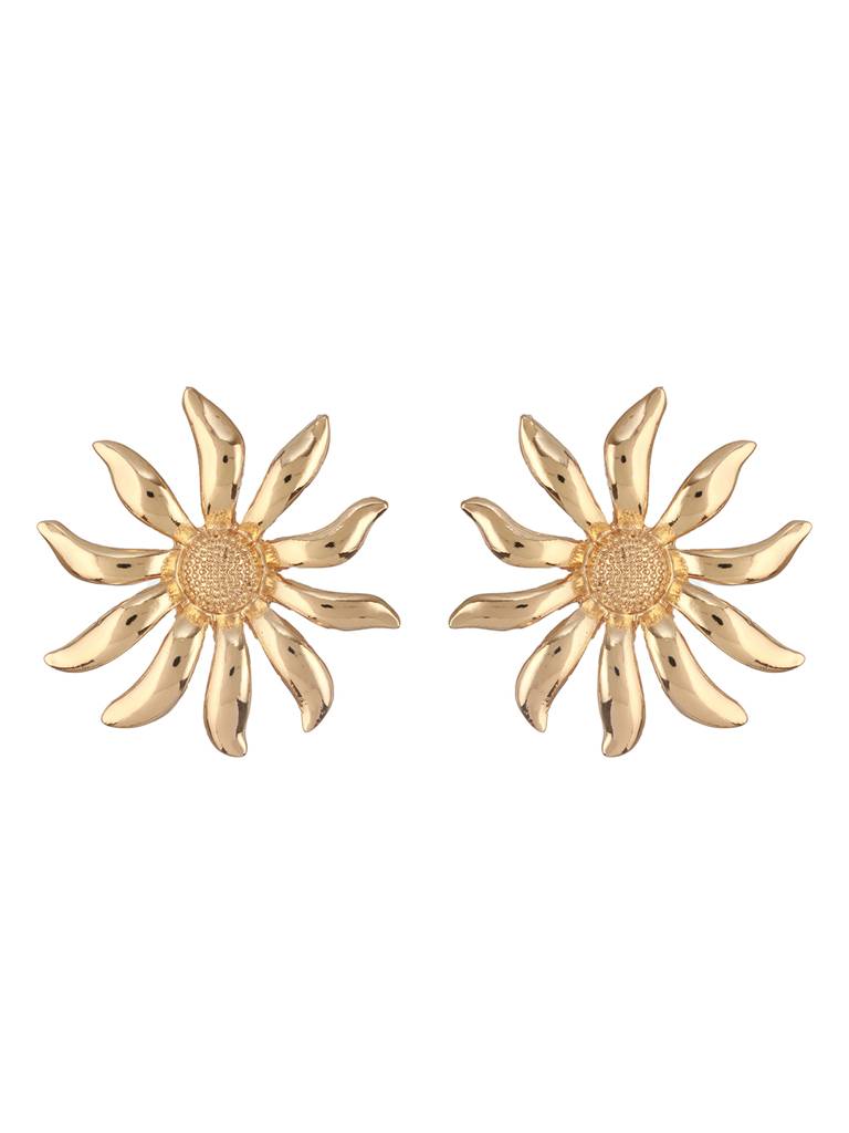 18K Gold Plated Floral Studs : WJ-JS24-ER0142