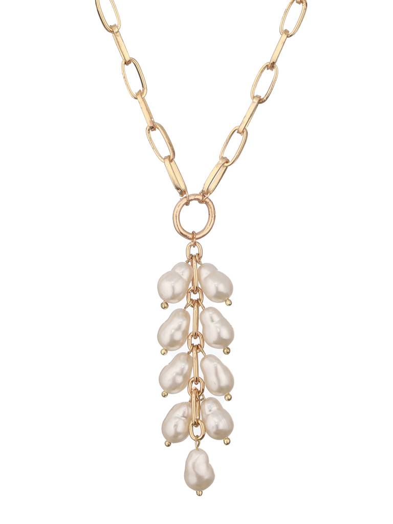 Brass Gold-Plated Pearl Beaded Necklace : WJ-JS24-NL0067