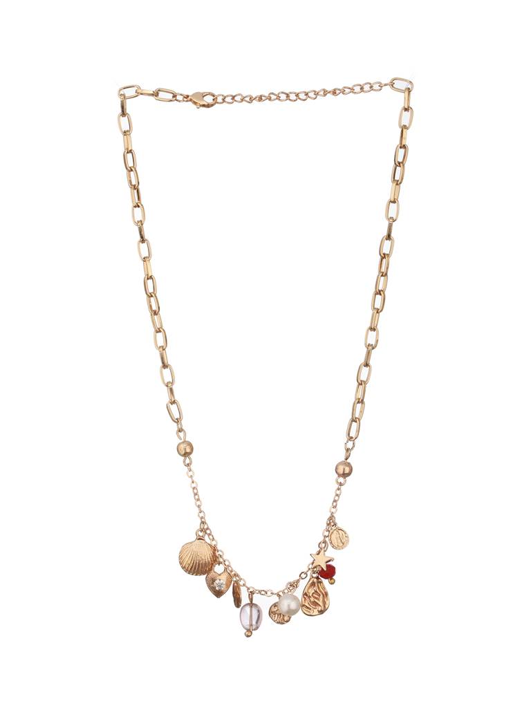 Brass Gold-Plated Beaded Necklace : WJ-JS24-NL0069