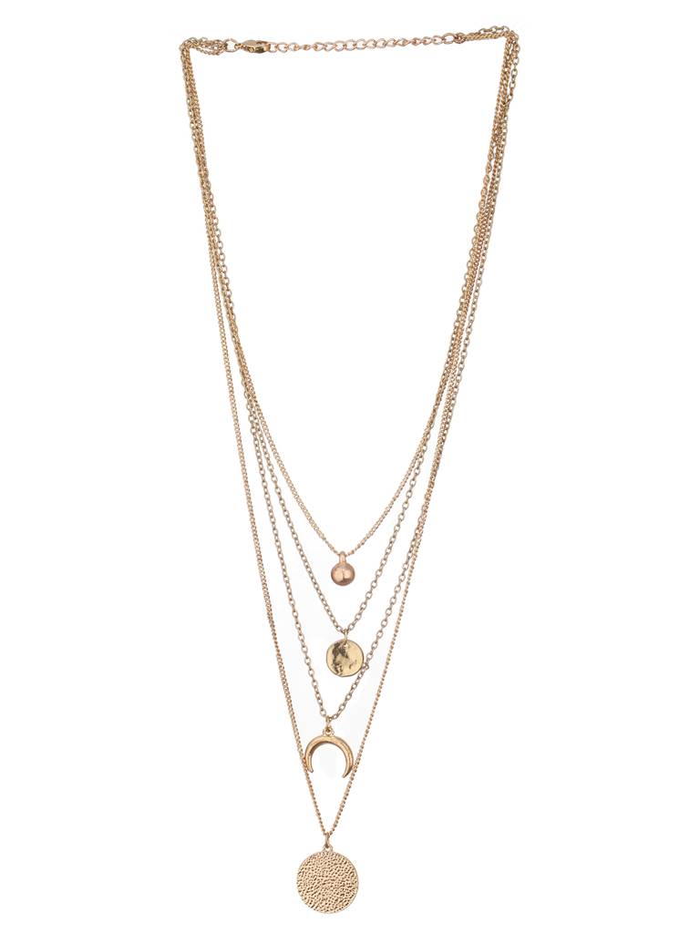 Brass Gold-Plated Layered Necklace : WJ-JS24-NL0075