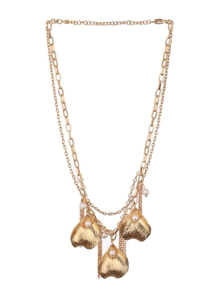 Brass Gold Plated Tasselled Necklace : WJ-JS24-NL0078