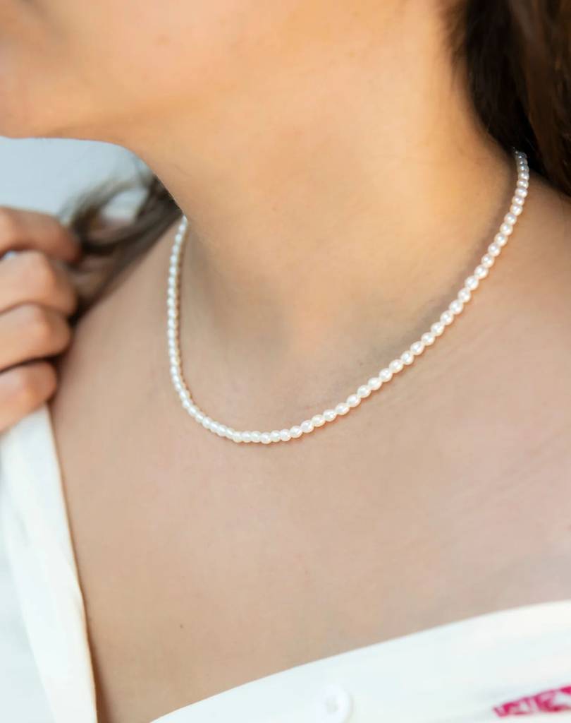 Beaded Pearl Necklace, Gemini : WL-Y-NET