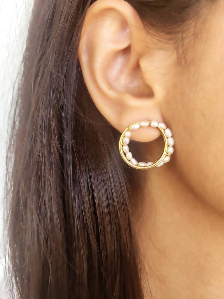 Stac Intertwined Pearl Earrings