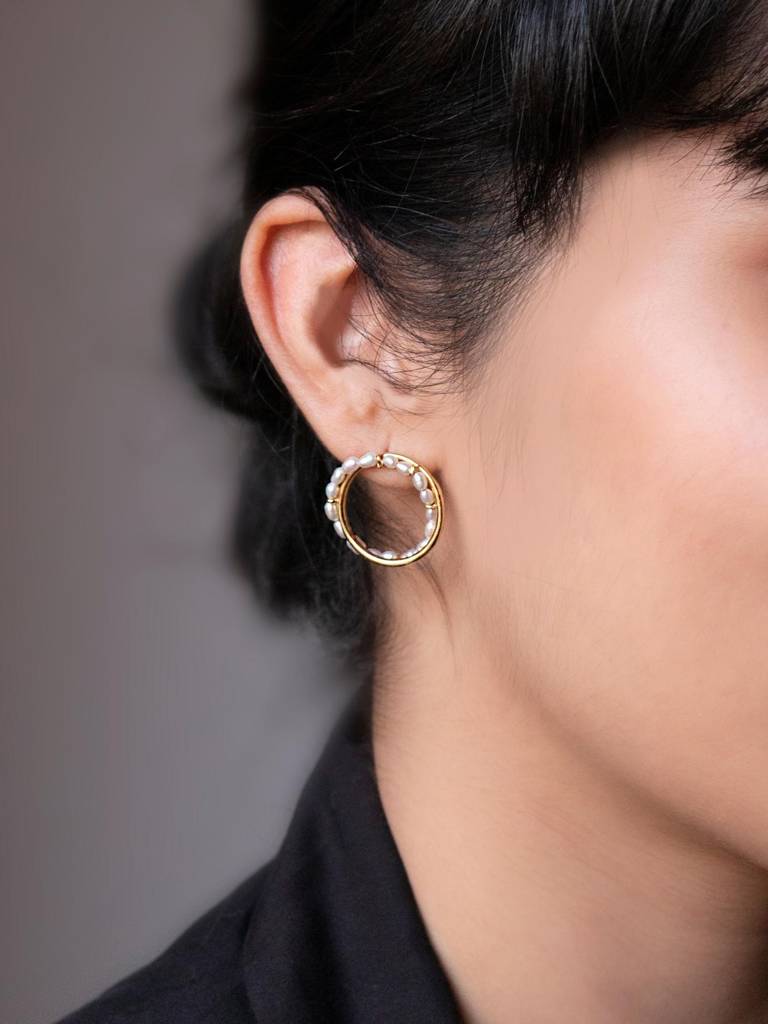 Stac Intertwined Pearl Earrings