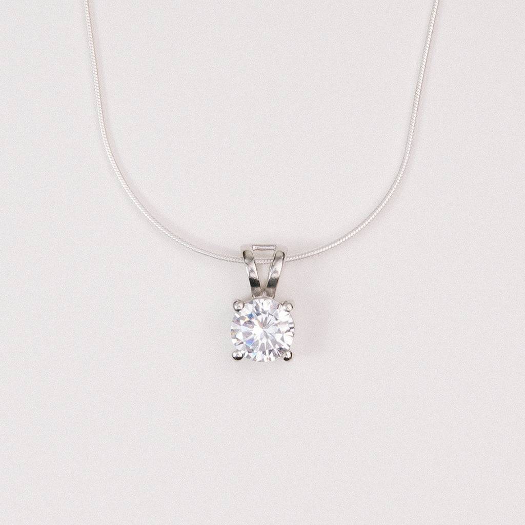 Dove Solitaire Pendant With Chain