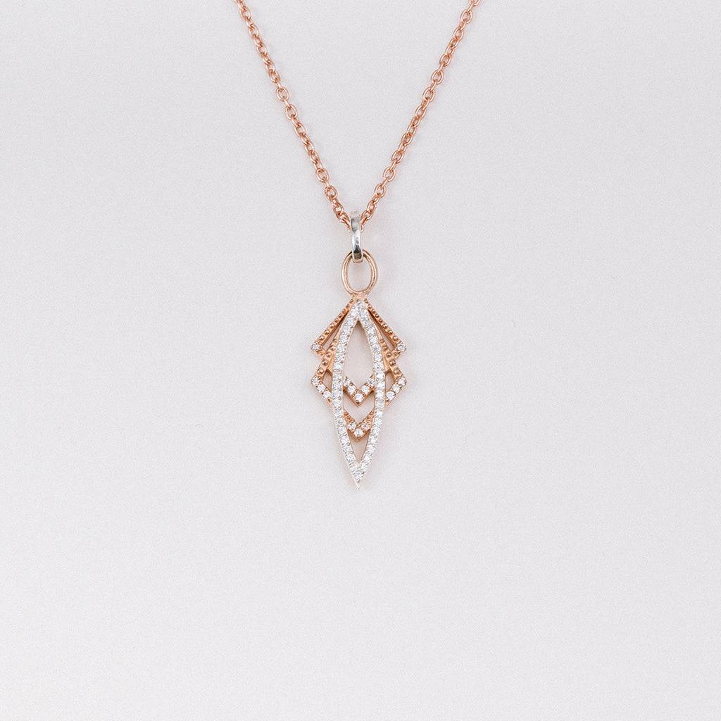 Dual-Tone Oval Pendant With Chain