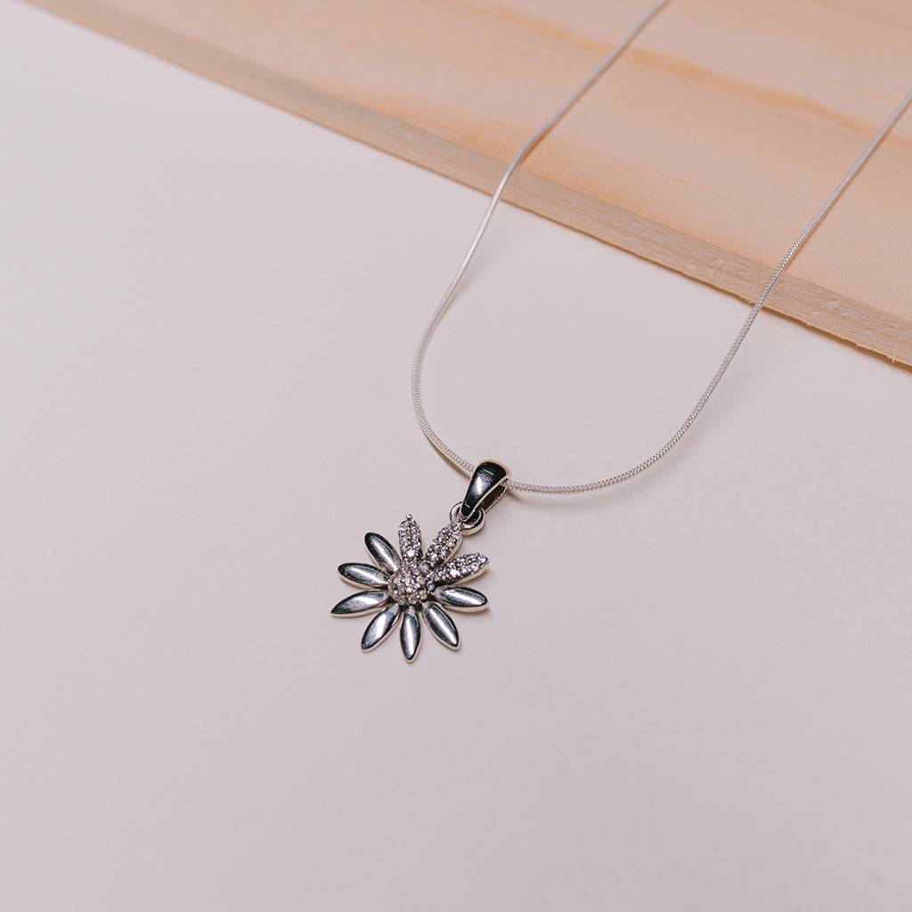 Radiant Sunflower Pendant With Chain