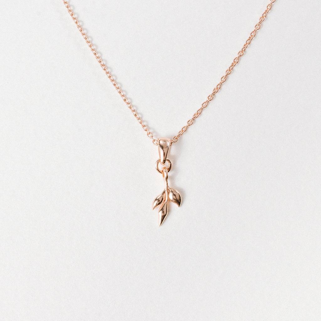 Olive Leaf Pendant With Chain