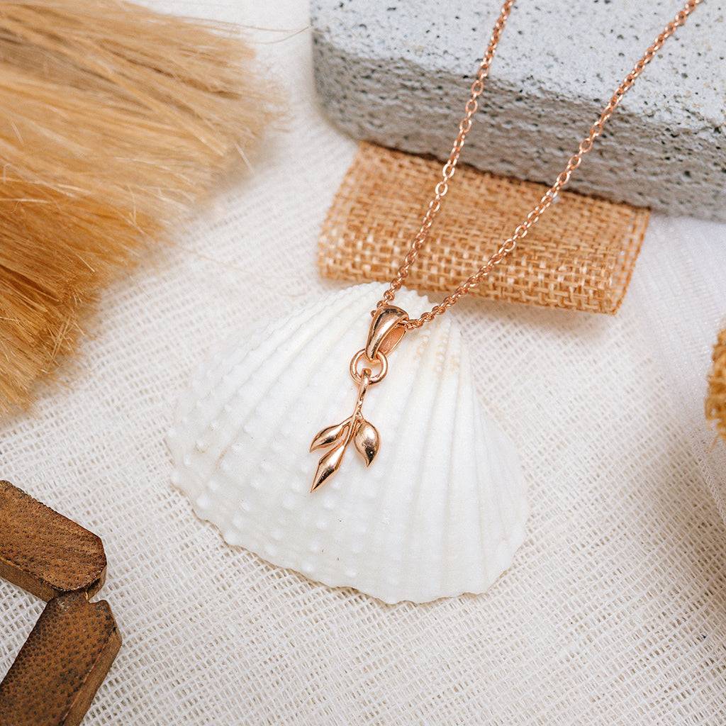 Olive Leaf Pendant With Chain