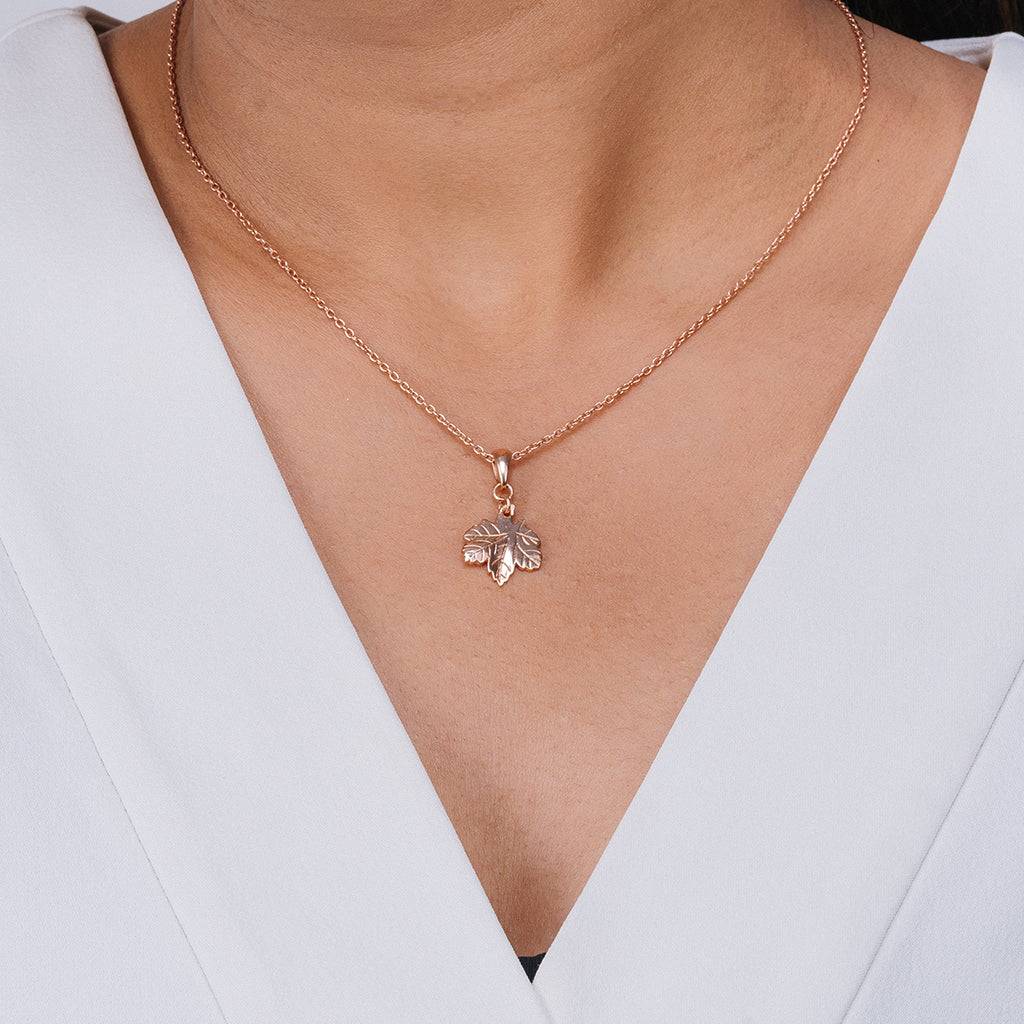 Spring Leaf Whispers Pendant With Chain