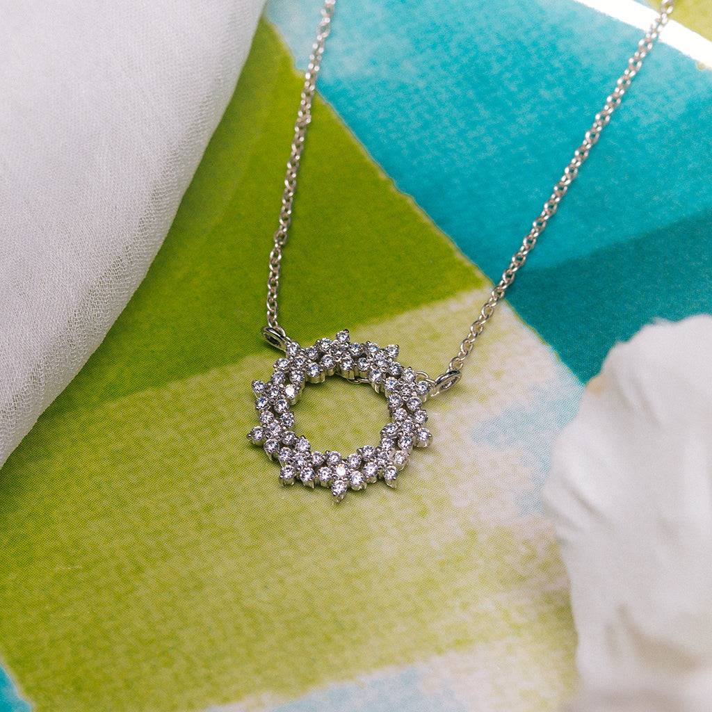 Celestial Radiance Starburst Pendant With Chain