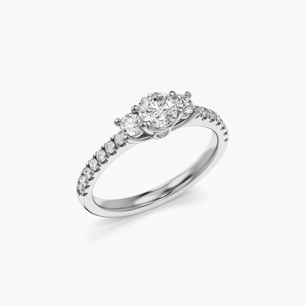 Lab-Grown Diamond Three-Stone Engagement Ring : AIENR-087