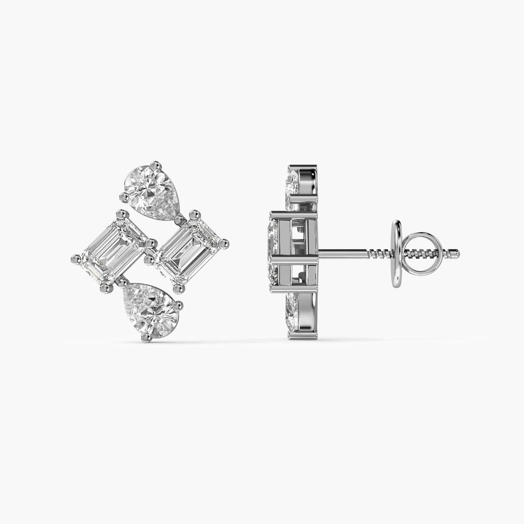 Geometric Grace Lab-Grown Diamond Earrings : AIER-044