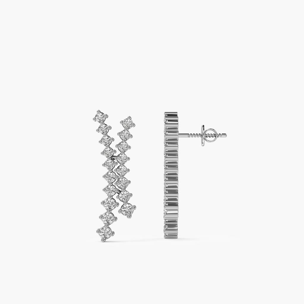Twin Cascade Lab-Grown Diamond Earrings : AIER-625