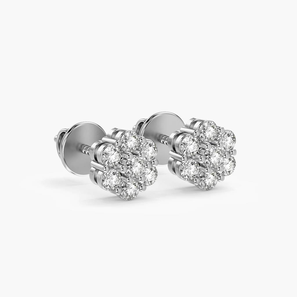 Bloom Cluster Lab-Grown Diamond Studs : AIER-720