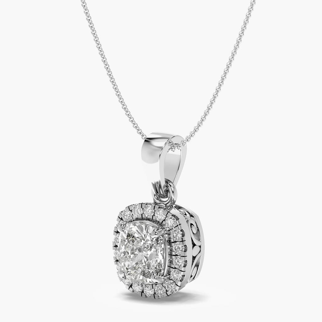 Cushion Halo Diamond Pendant : AIPO-025A