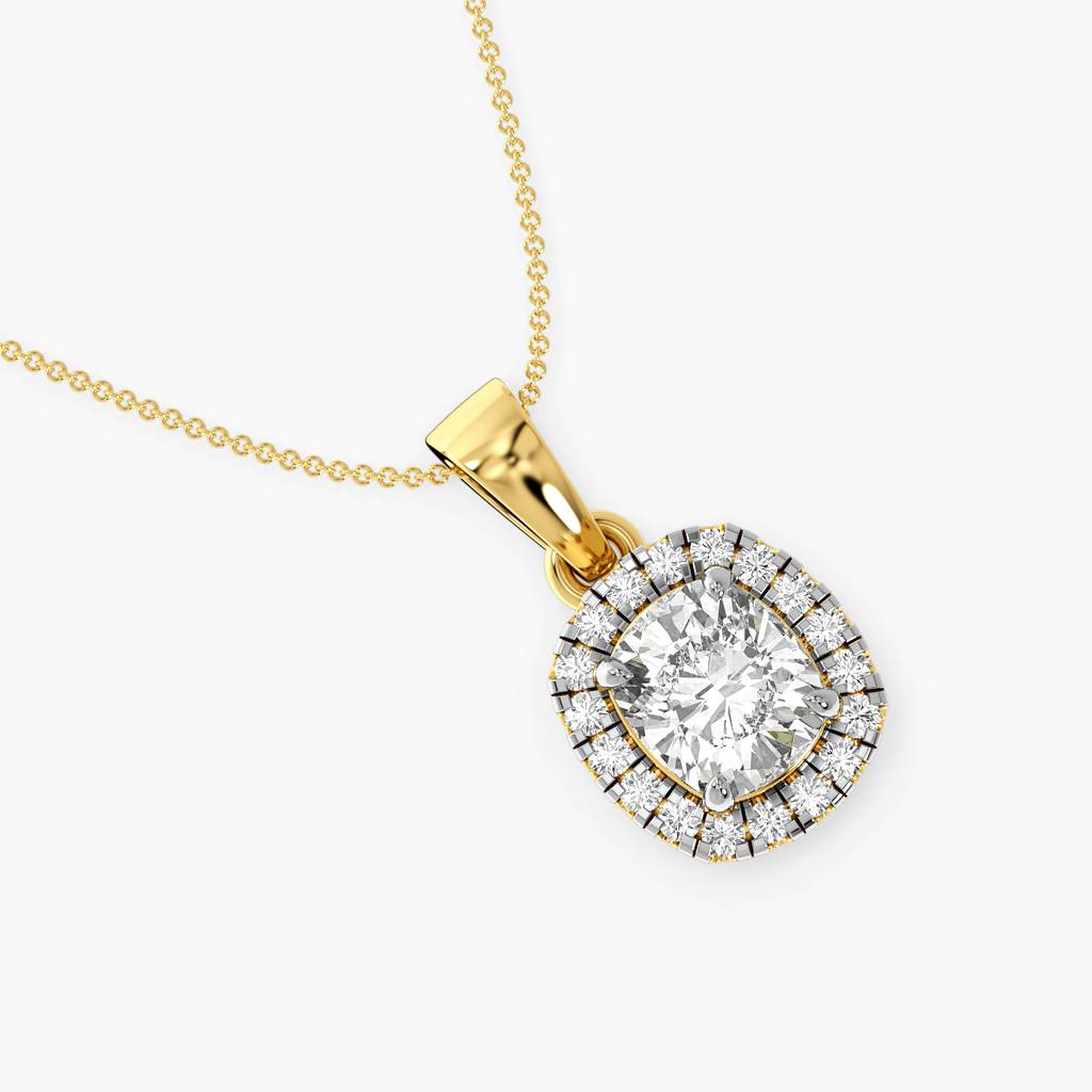 Cushion Halo Diamond Pendant : AIPO-025A