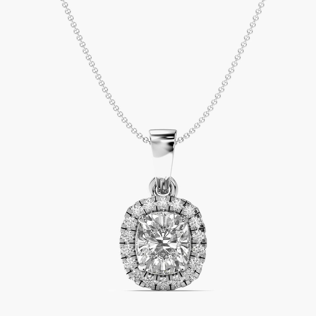 Cushion Halo Diamond Pendant : AIPO-025A