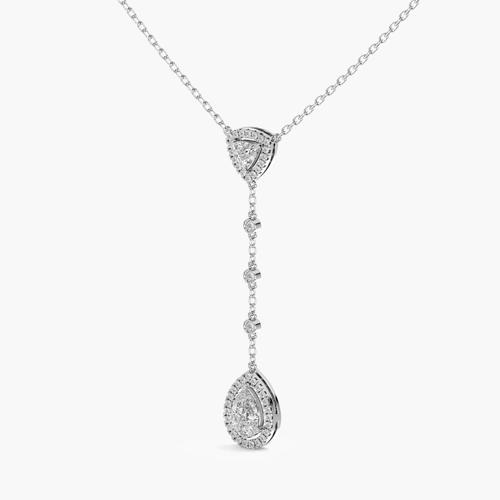 Pear Drop Diamond Necklace (With Chain) : AIPO-042A