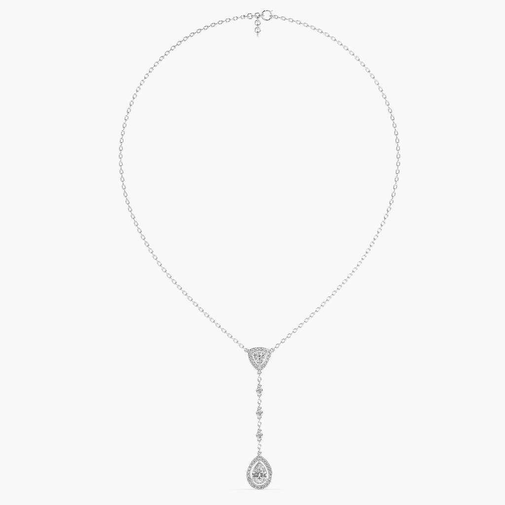 Pear Drop Diamond Necklace (With Chain) : AIPO-042A