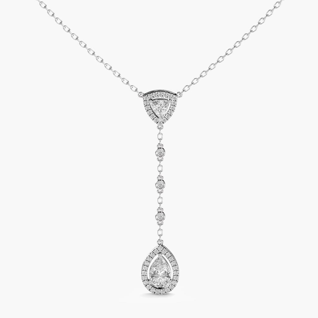 Pear Drop Diamond Necklace (With Chain) : AIPO-042A