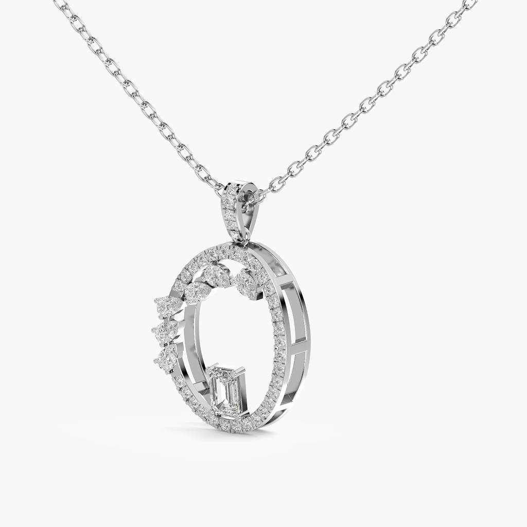 1.8 Ct Abstract Halo Necklace (With Chain) : AIPO-076A