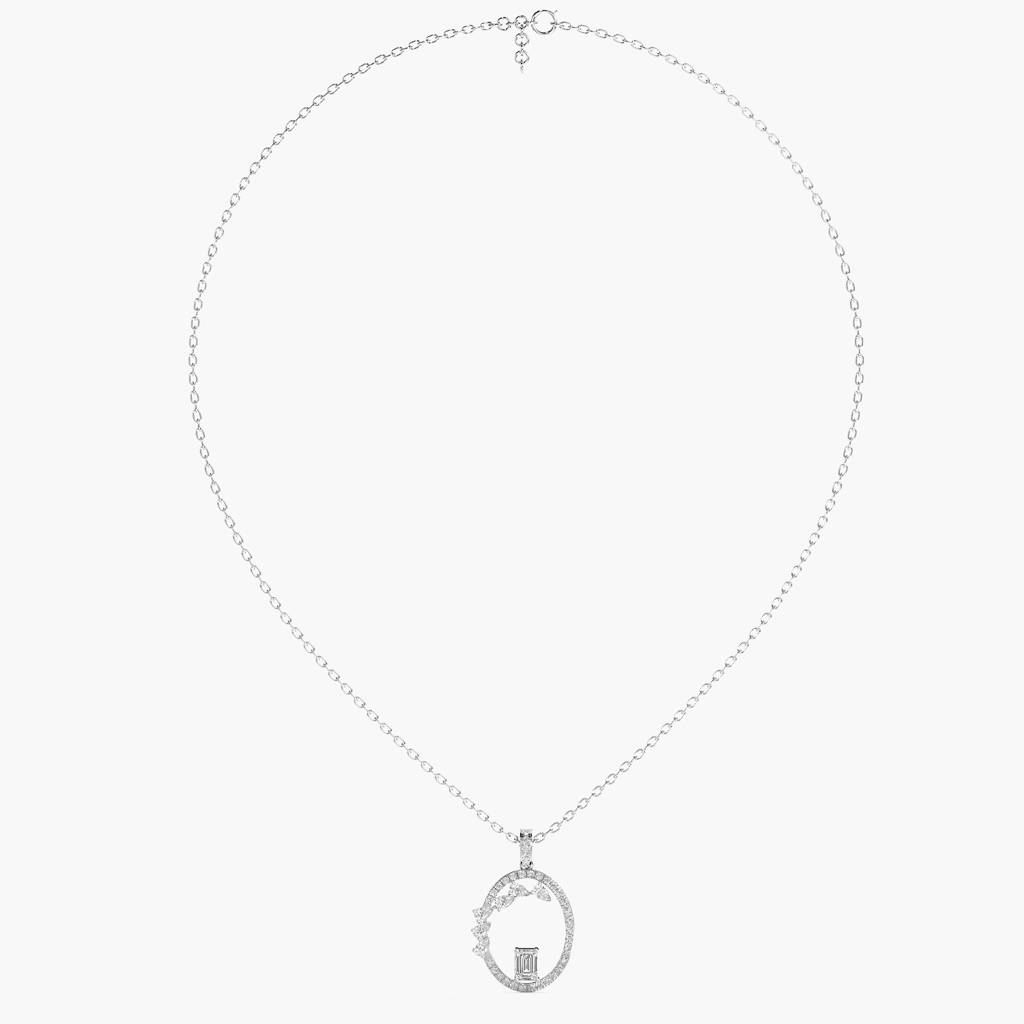 1.8 Ct Abstract Halo Necklace (With Chain) : AIPO-076A