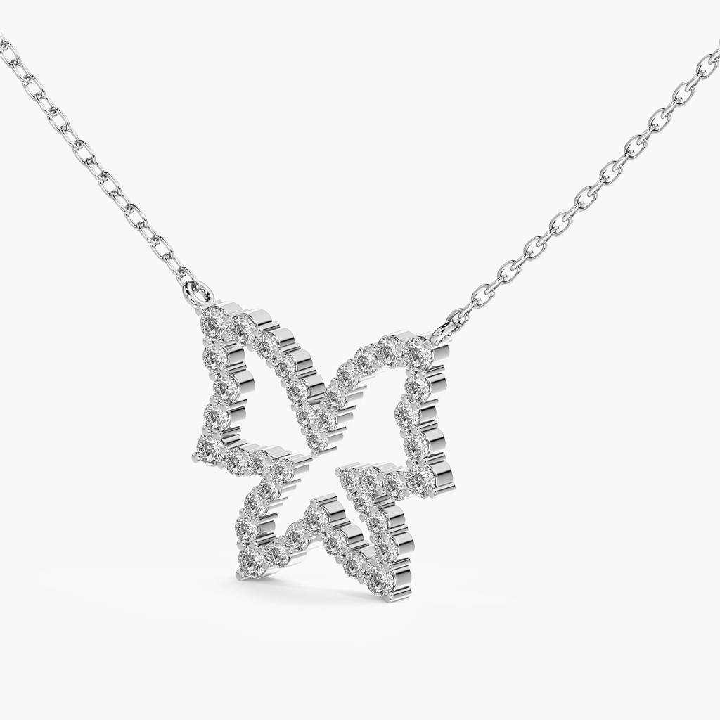 Butterfly Lab-Grown Diamond Necklace (With Chain) : AIPO-149