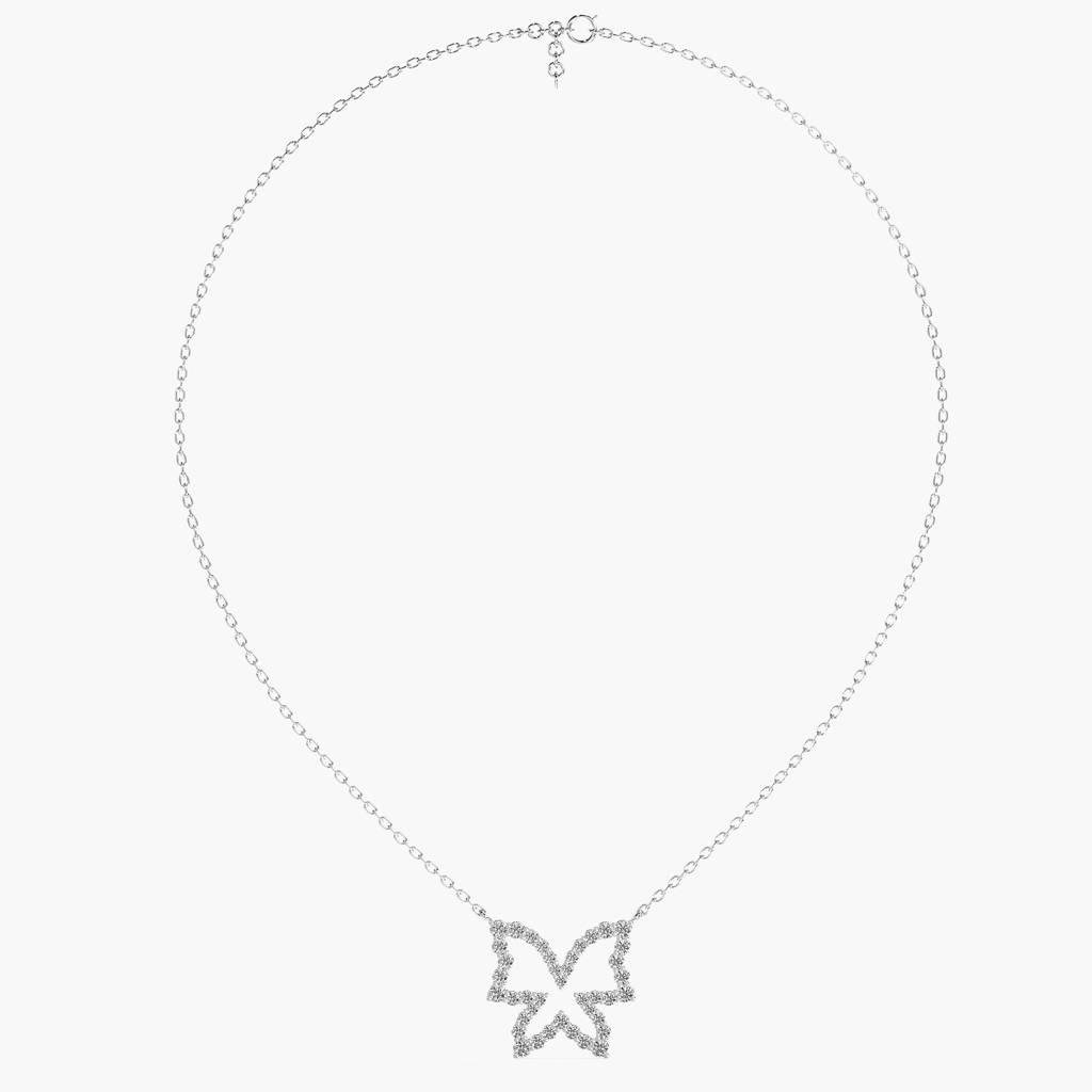 Butterfly Lab-Grown Diamond Necklace (With Chain) : AIPO-149