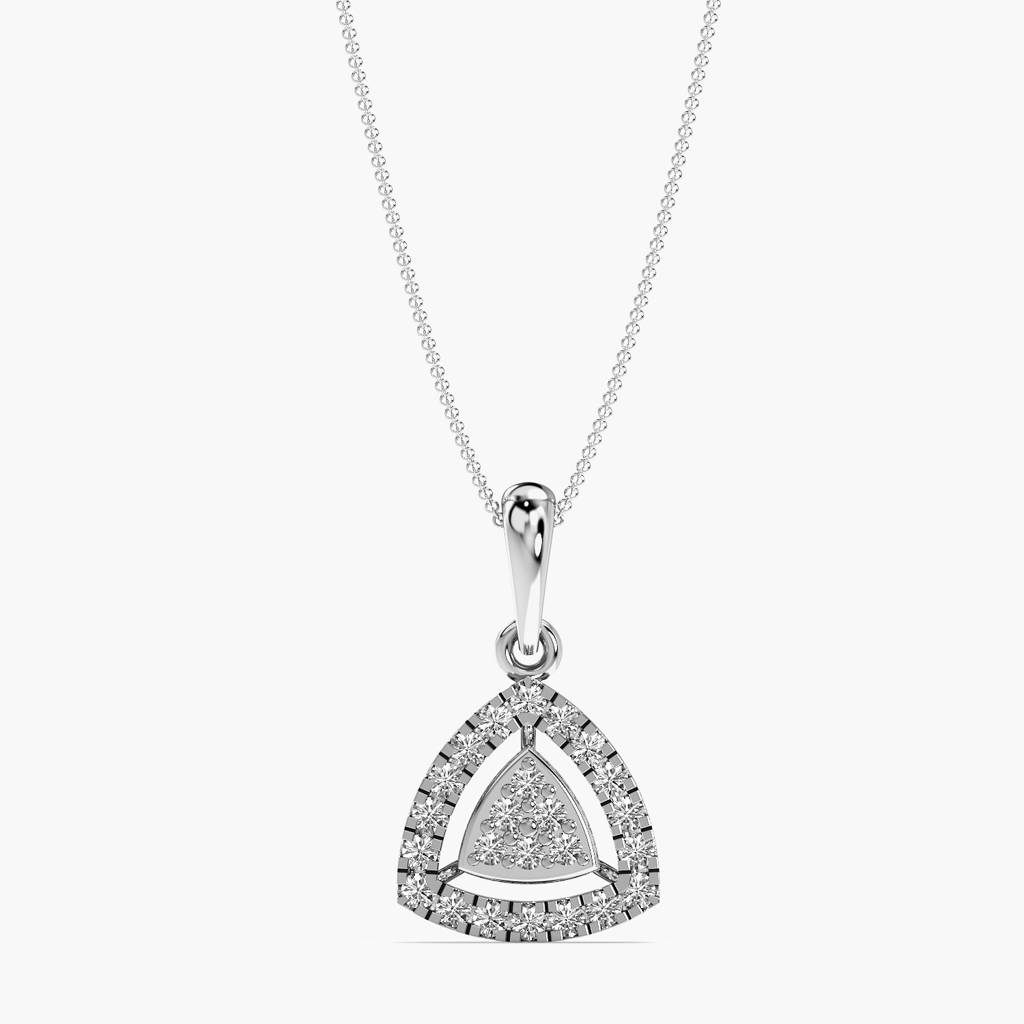 Triangular Halo Diamond Pendant : AIPO-162