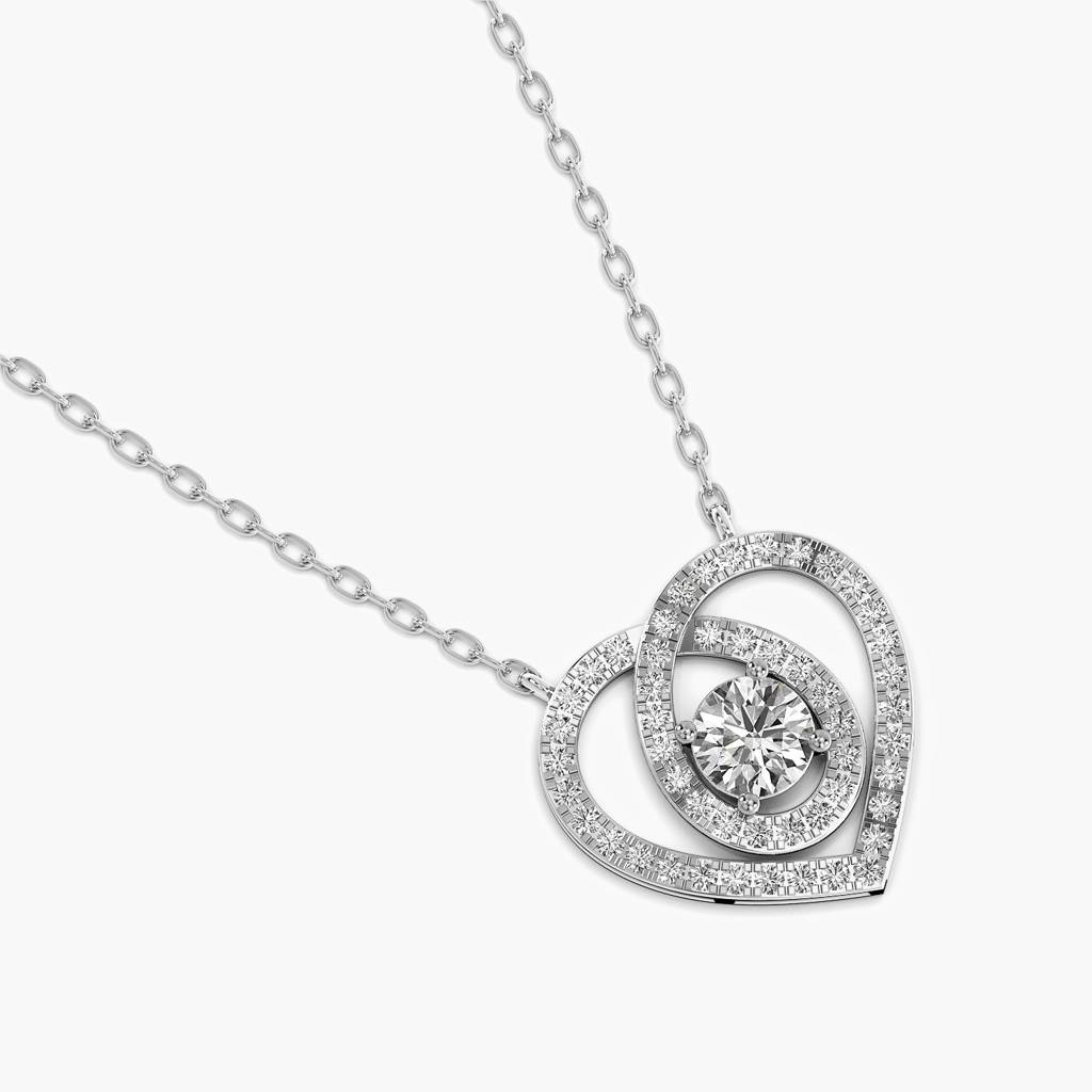 Double Heart Diamond Pendant : AIPO-171
