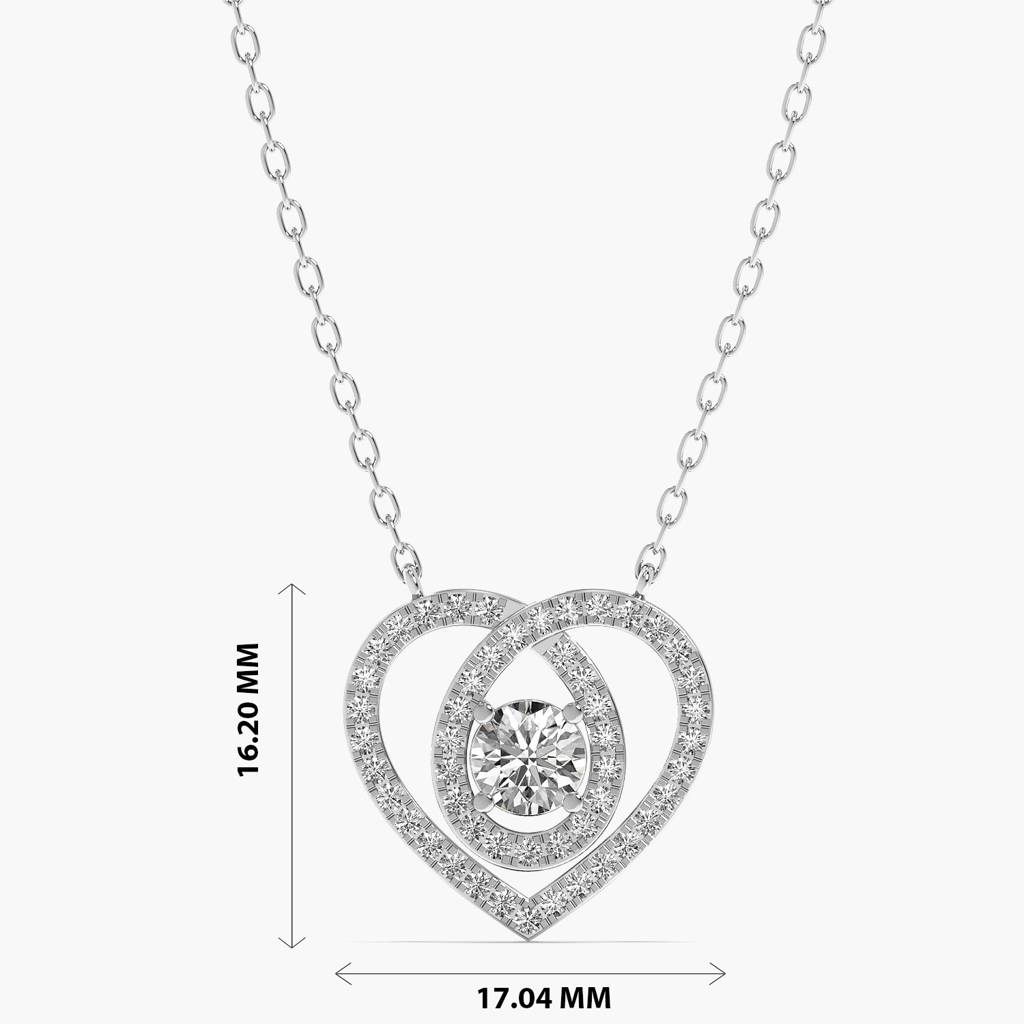 Double Heart Diamond Pendant : AIPO-171