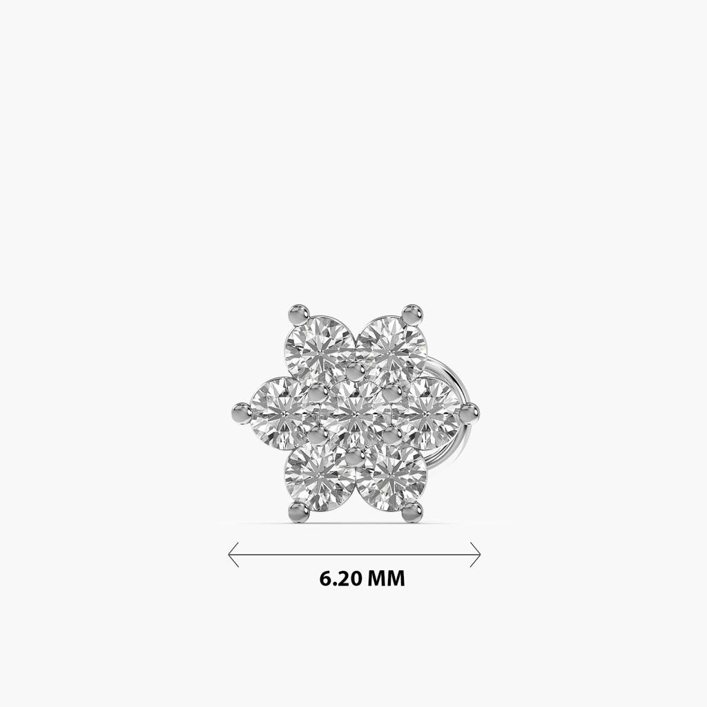 Floral Cluster Lab-Grown Diamond Nosepin : NOSEPIN-3