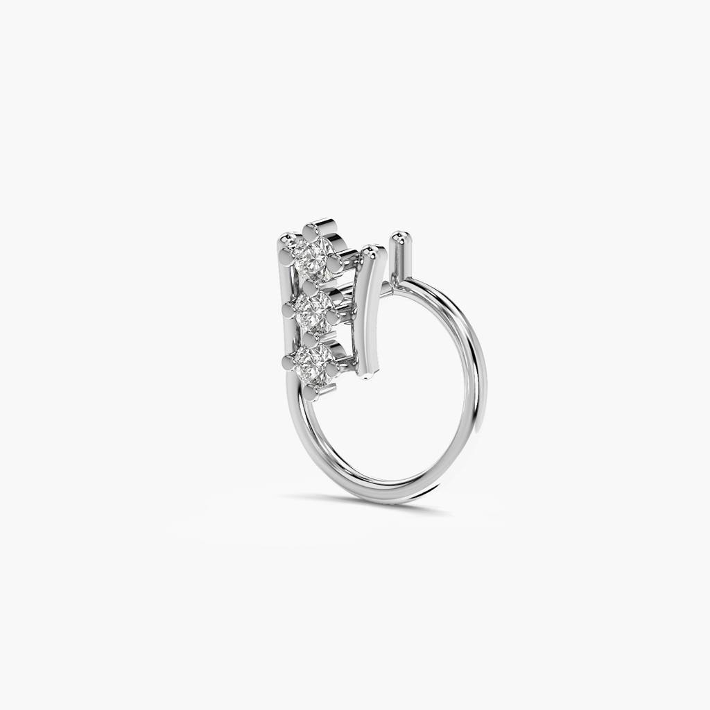 Halo Bar Lab-Grown Diamond Nose Ring : NOSEPIN-10