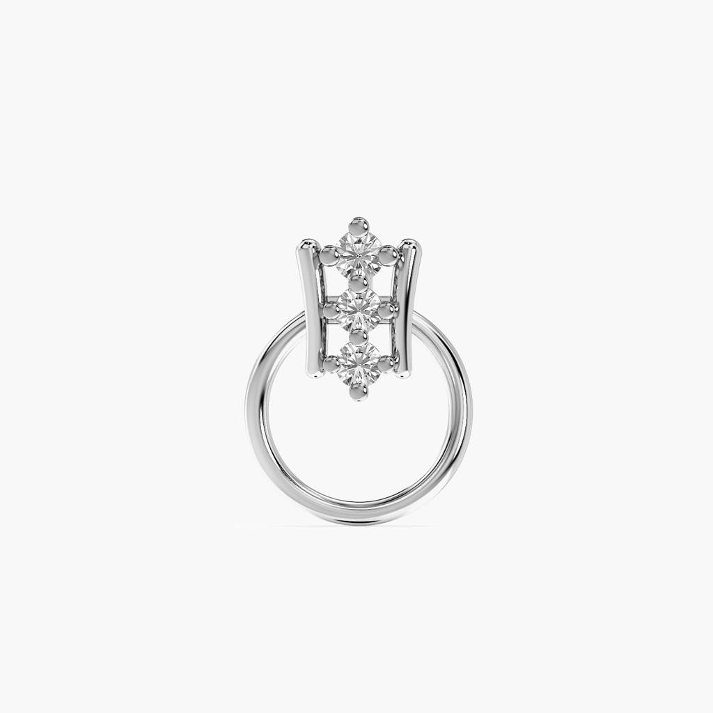 Halo Bar Lab-Grown Diamond Nose Ring : NOSEPIN-10