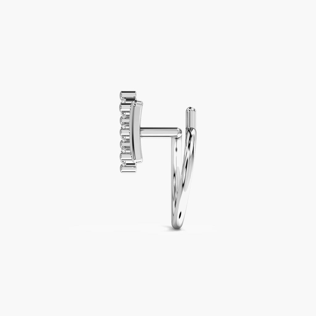 Halo Bar Lab-Grown Diamond Nose Ring : NOSEPIN-10