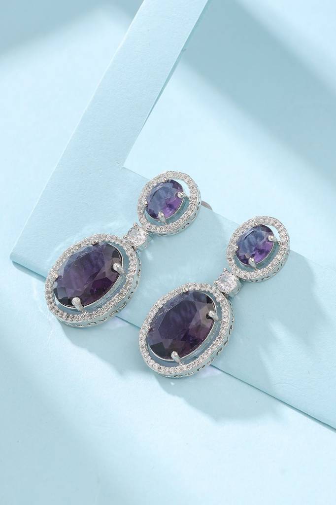 Silver Plated Ad Drop Earrings : ABDE15