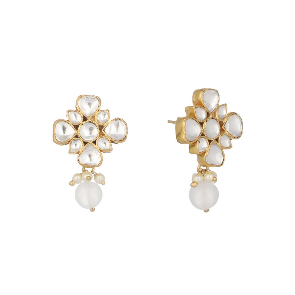 22K Gold Plated Kundan Paradise Studs : YI24A0434E