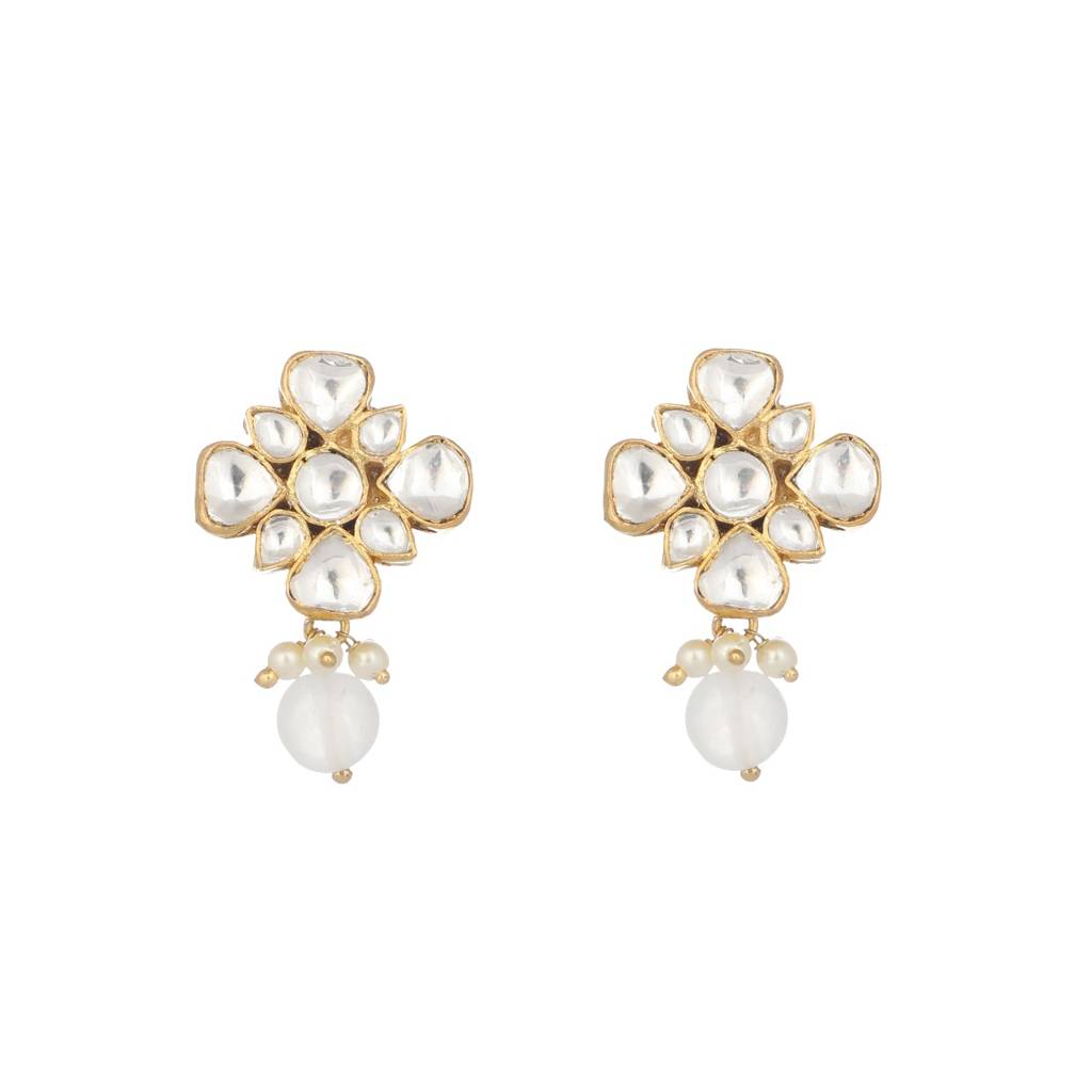 22K Gold Plated Kundan Paradise Studs : YI24A0434E