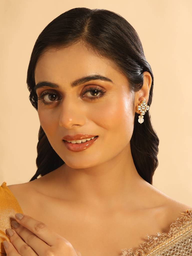 22K Gold Plated Kundan Paradise Studs : YI24A0434E